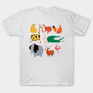 Hand Drawn Animals Funny T-Shirt